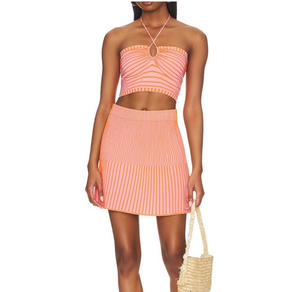 NWT XS Solid and Striper Rosie pleated skirt